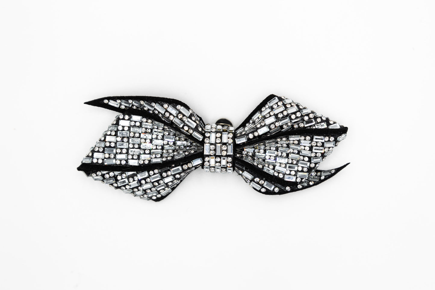 The Black Bow: Layered Bow Jewel Shoe Clip