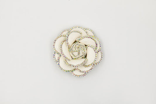 The Camelia: Jeweled White Rose Shoe Clip